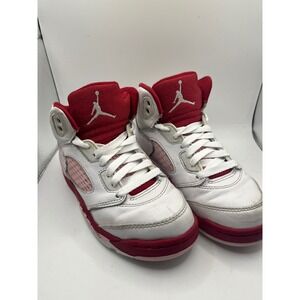 Kids Air Jordan 5 Retro White Red Pink Basketball‎ Shoes TD Size 13C 440850 105